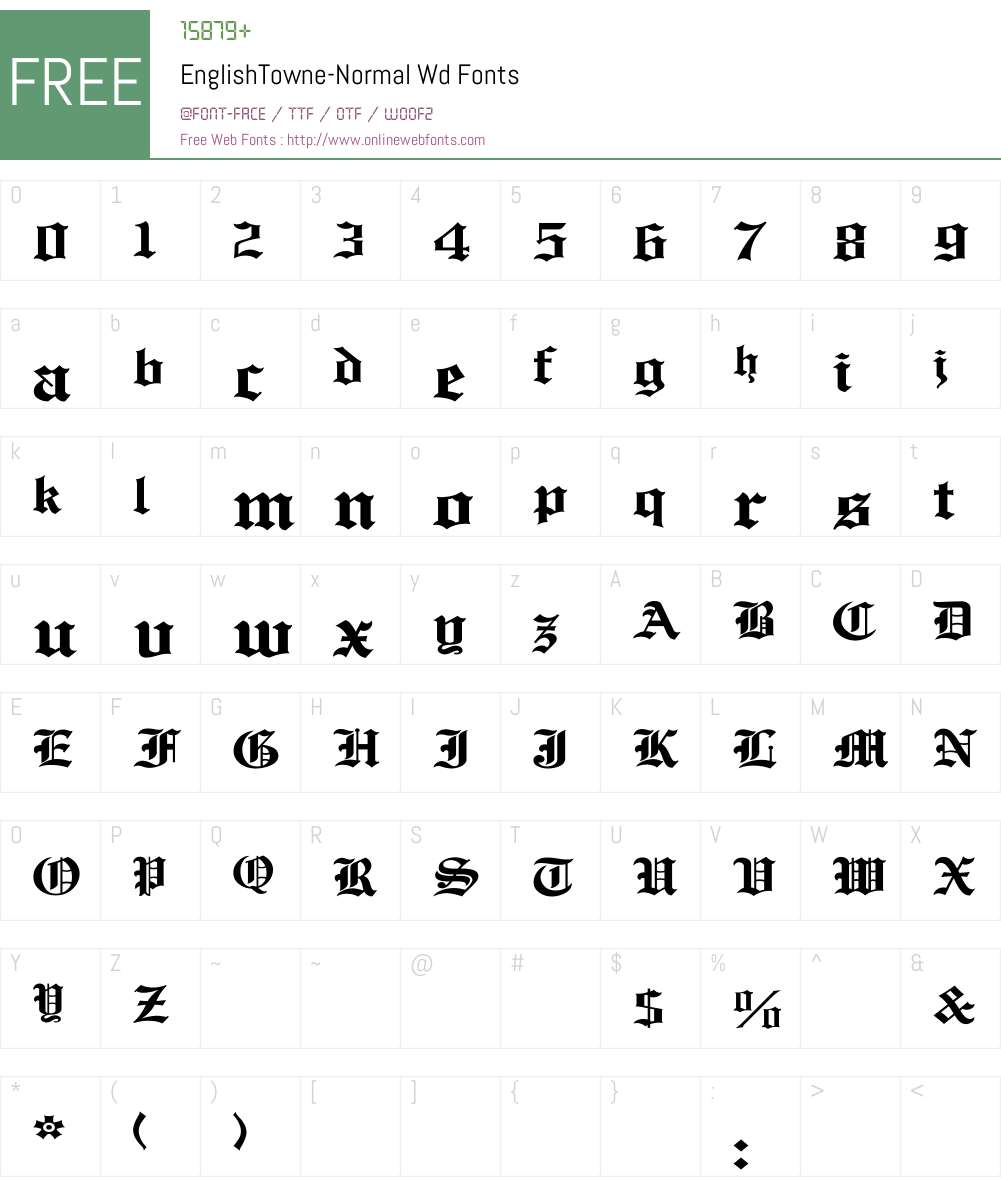 EnglishTowne-Normal Wd Font Screenshots