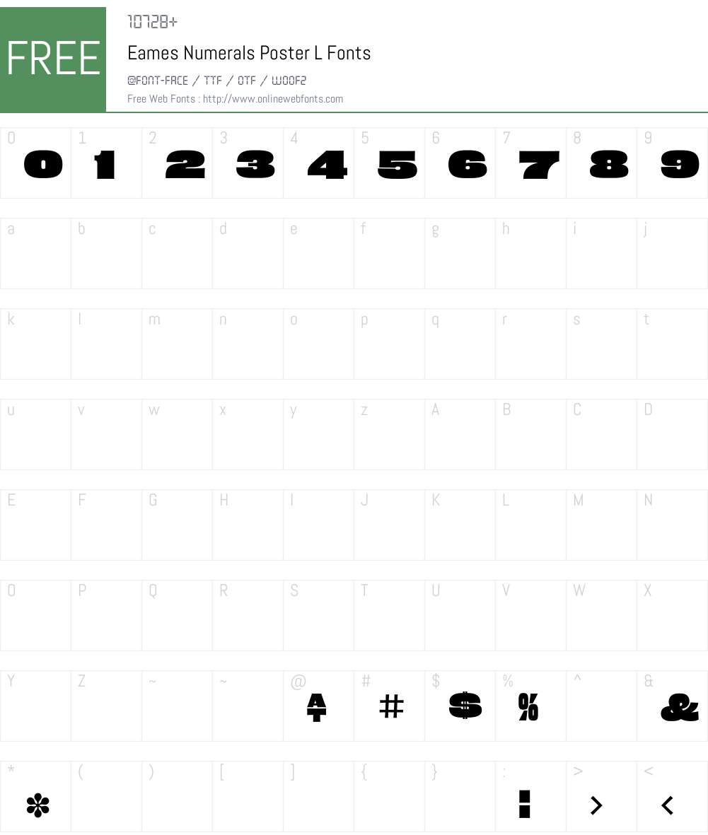 Eames Numerals Poster L Font Screenshots