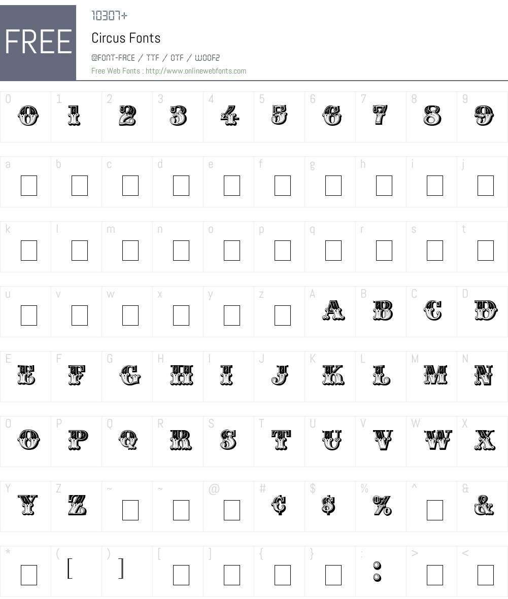 Circus Font Screenshots