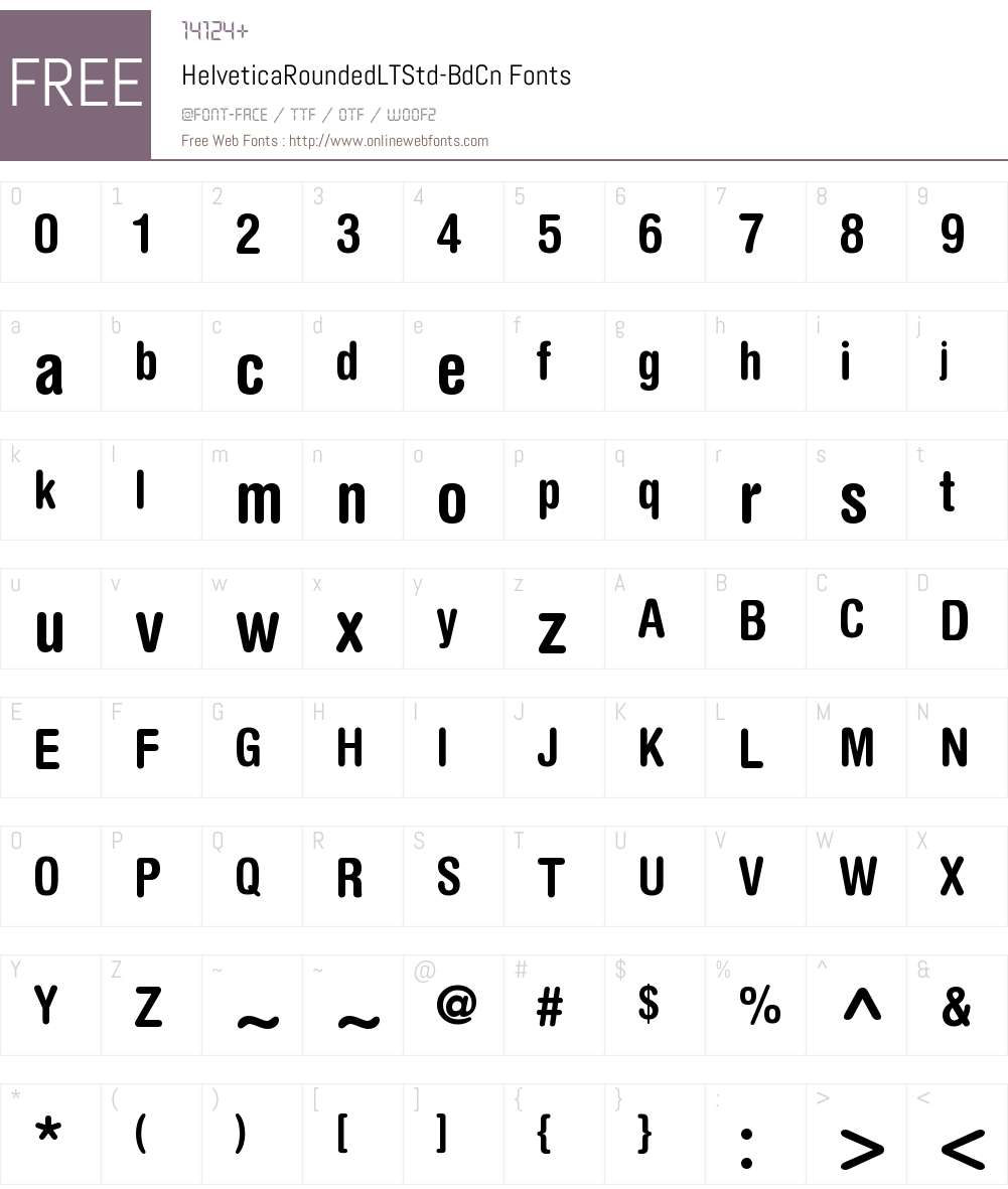HelveticaRounded LT Std BdCn Font Screenshots