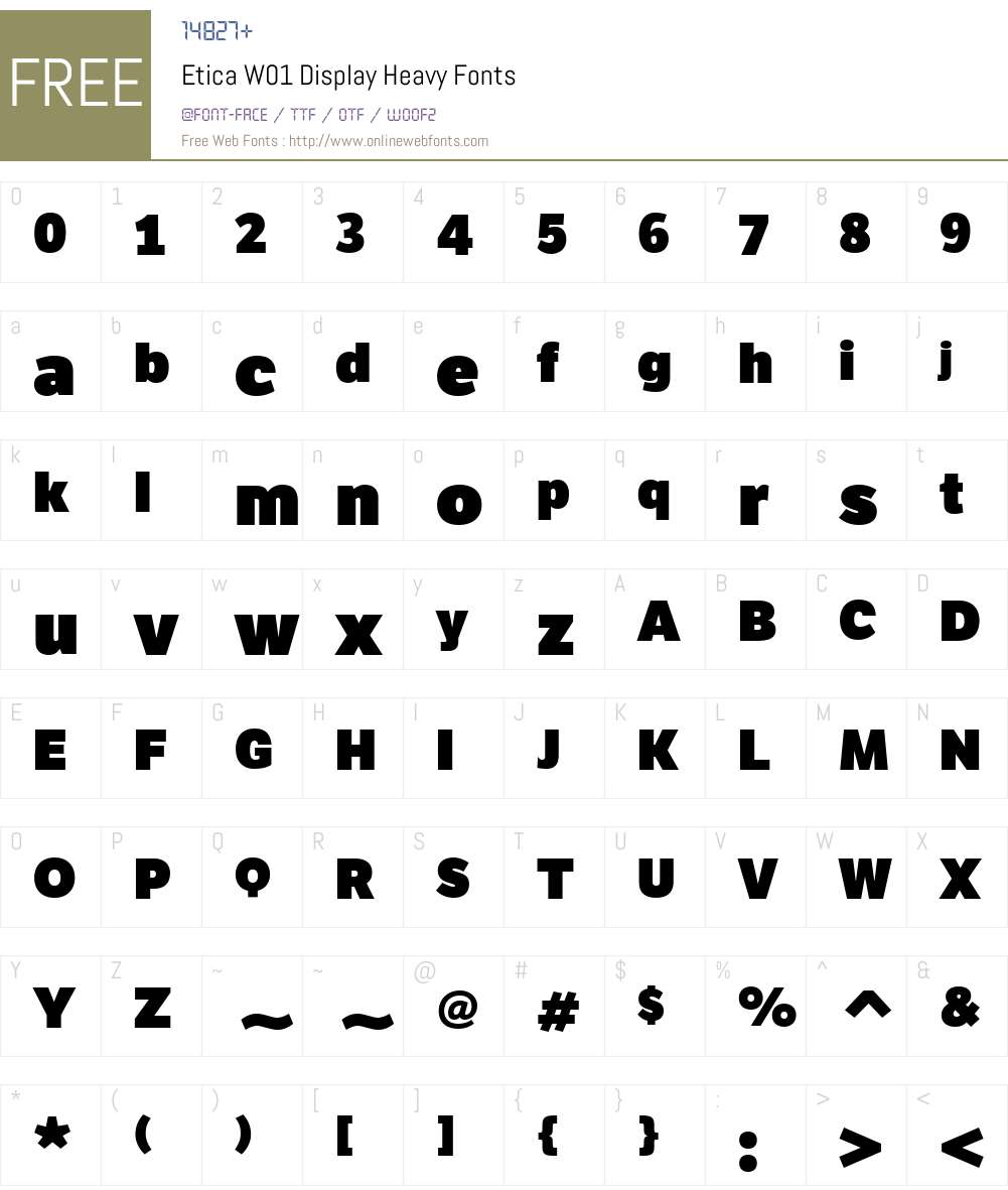 EticaW01-DisplayHeavy Font Screenshots