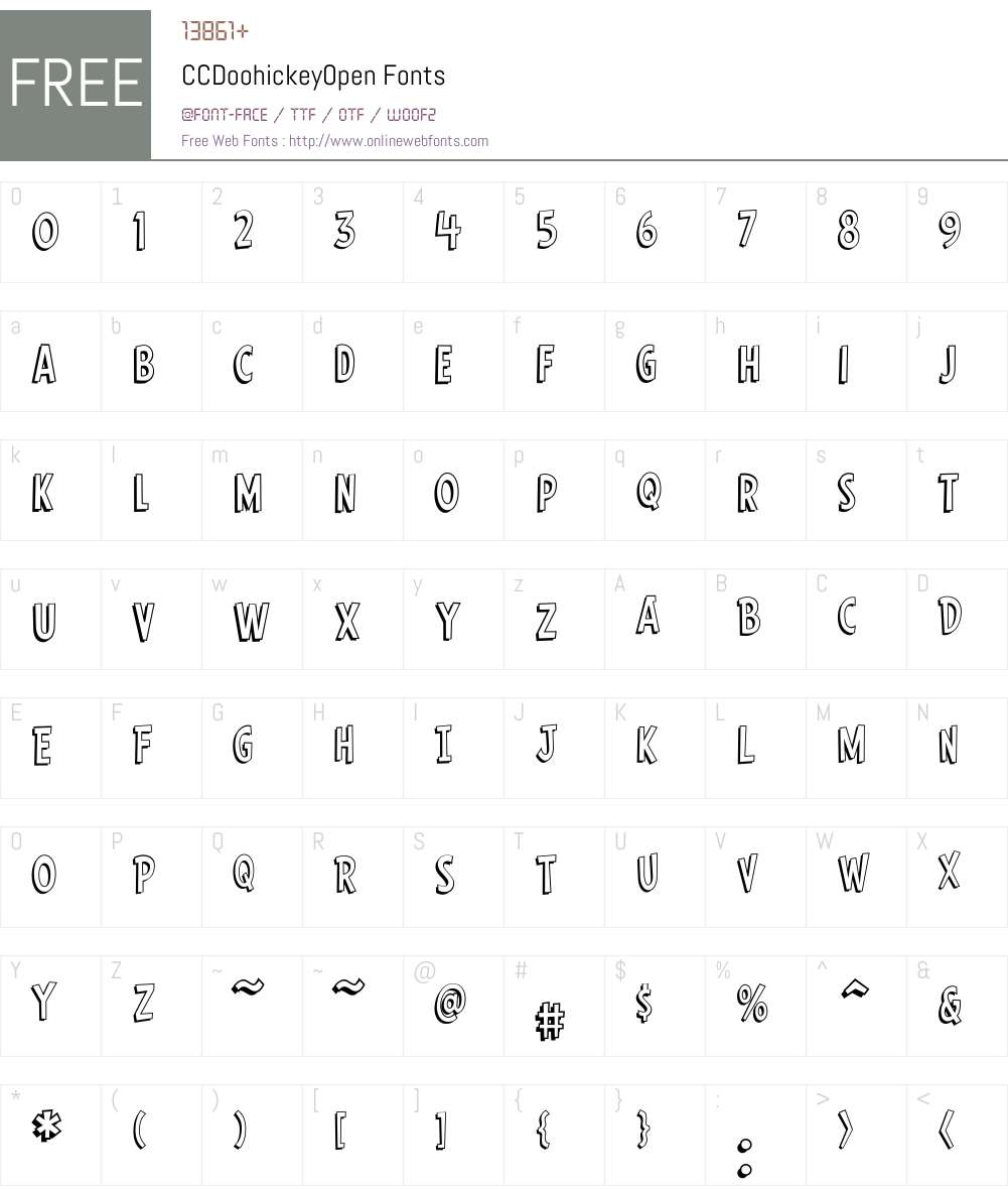 CCDoohickeyOpen Font Screenshots