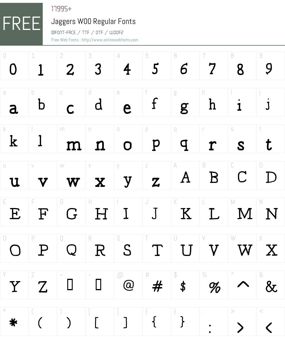 Jaggers Font Screenshots