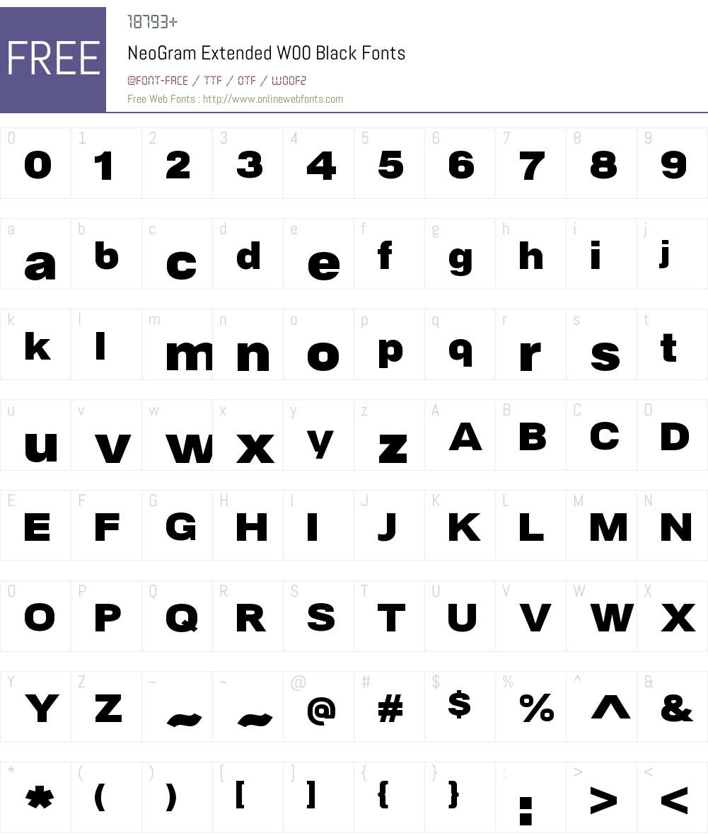 NeoGramExtendedW00-Black Font Screenshots