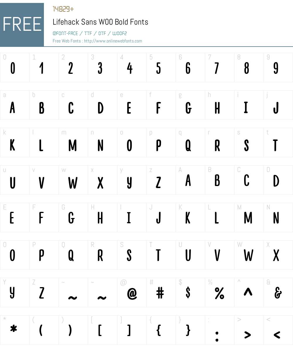 Lifehack Font Screenshots
