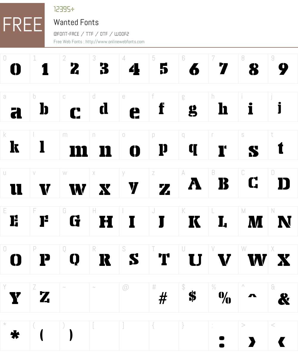 Wanted Font Screenshots