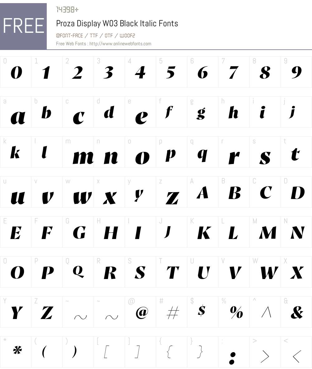 Proza Display Font Screenshots