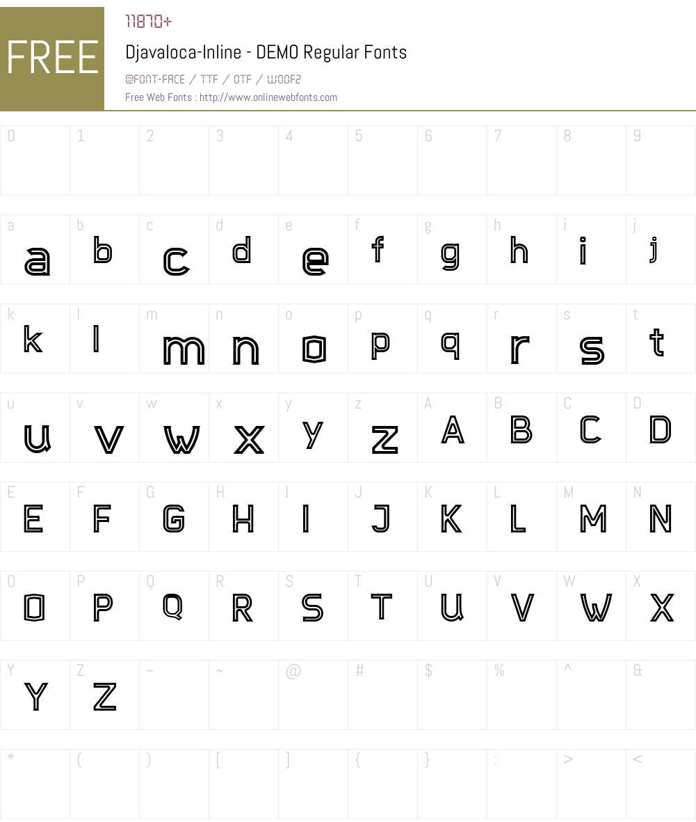 Djavaloca-Inline - DEMO Font Screenshots