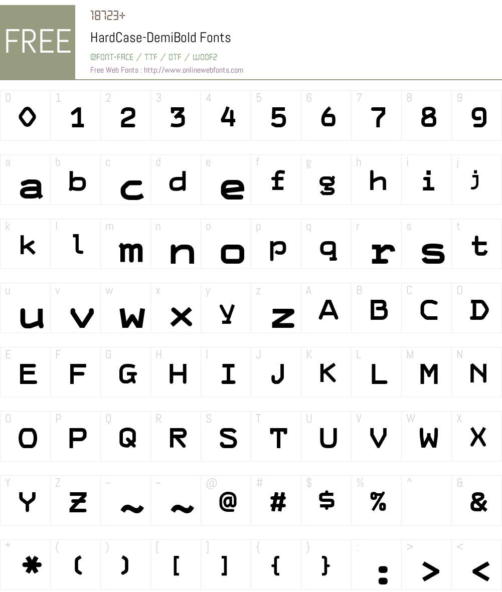 HardCase Font Screenshots