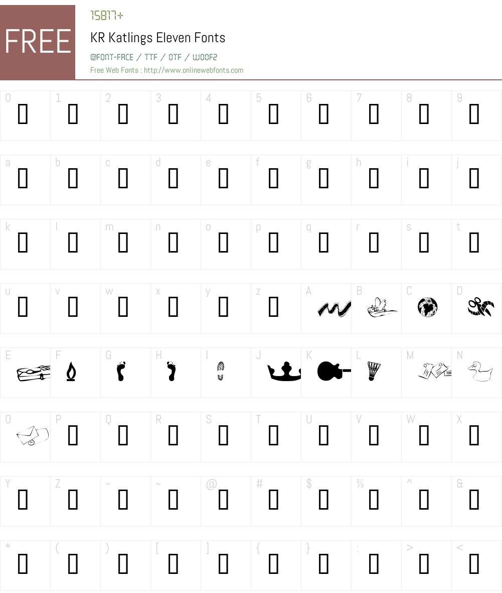 KR Katlings Eleven Font Screenshots
