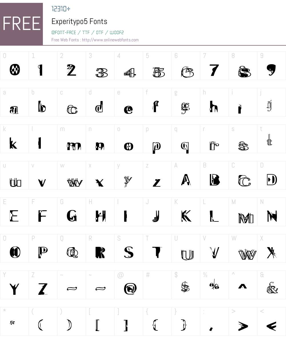 ExperiTypo5 Font Screenshots