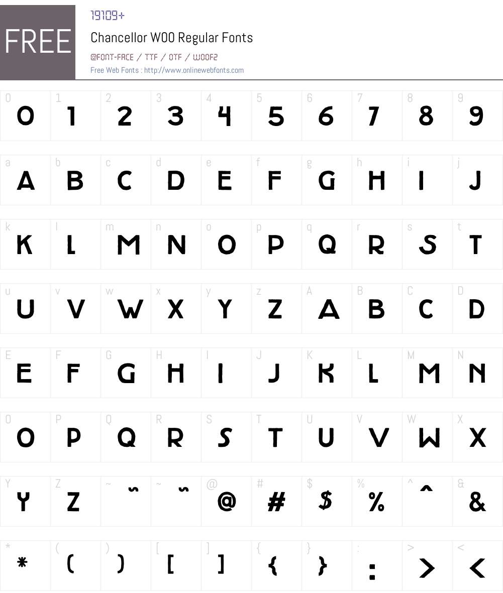 ChancellorW00-Regular Font Screenshots