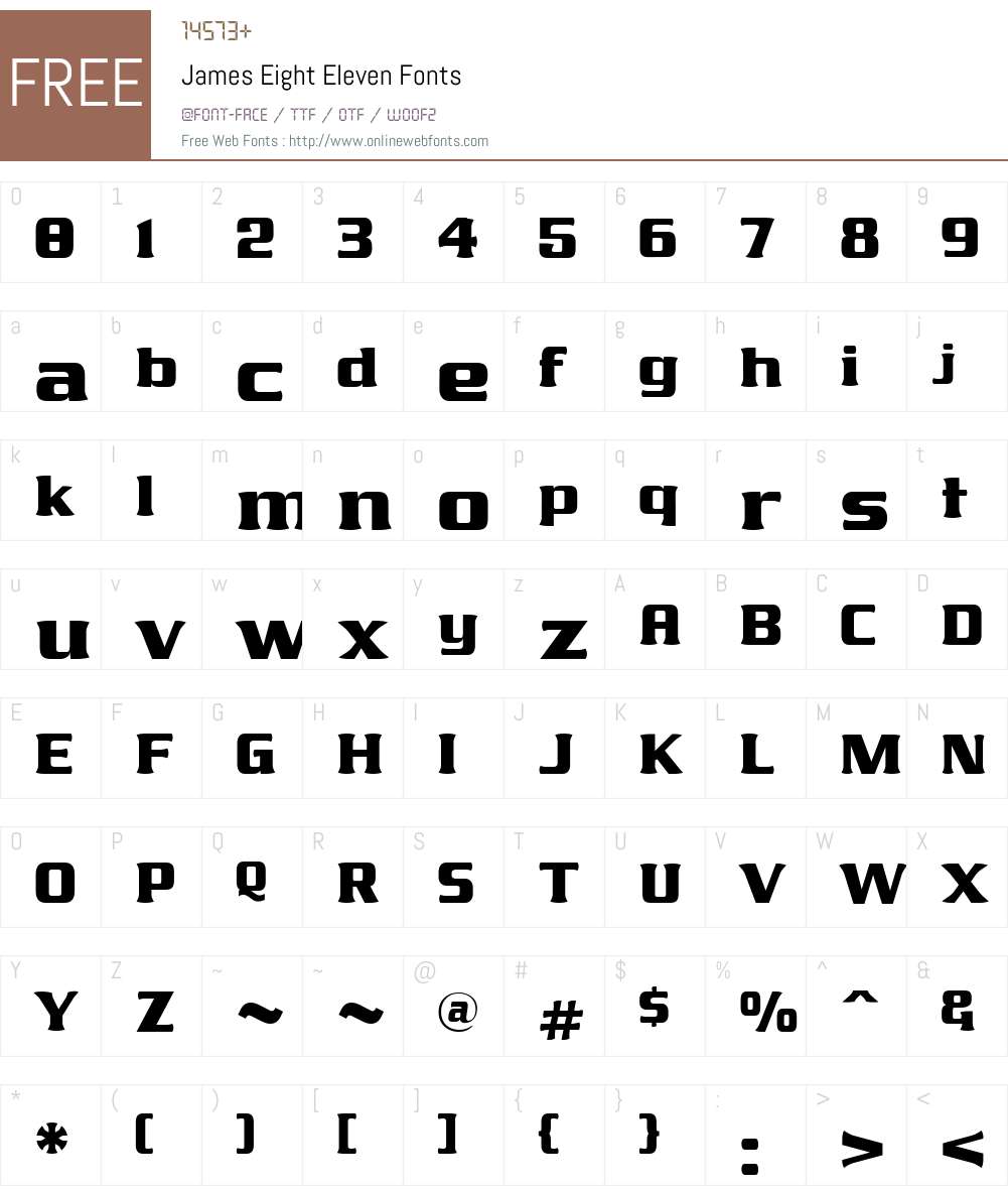 James Eight Eleven Font Screenshots