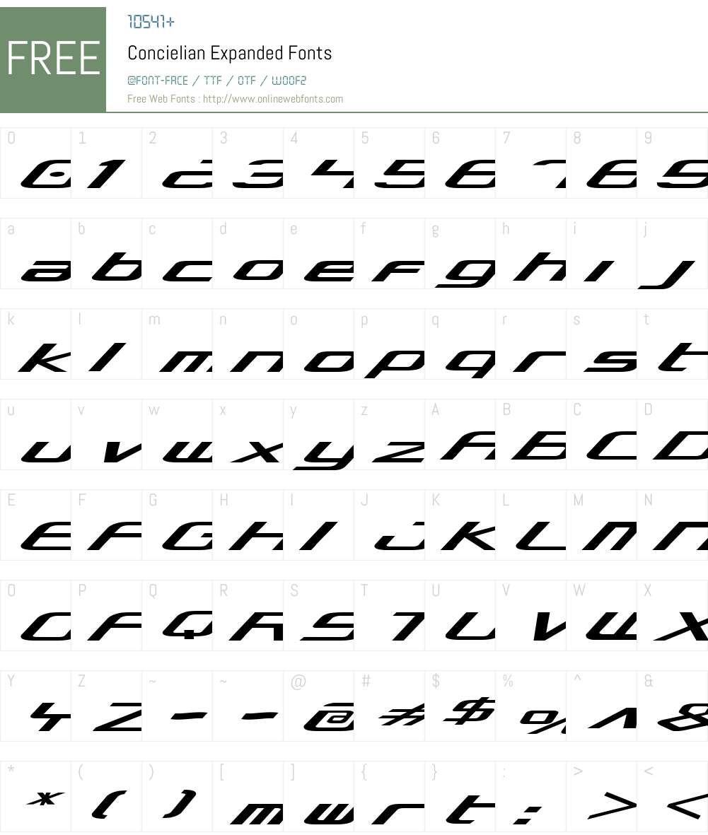 Concielian Expanded Font Screenshots