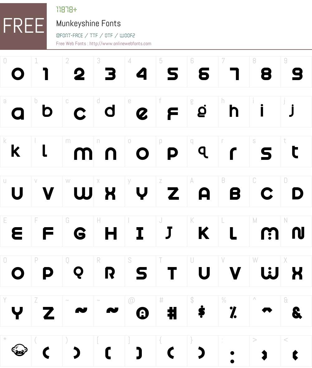 Munkeyshine Font Screenshots