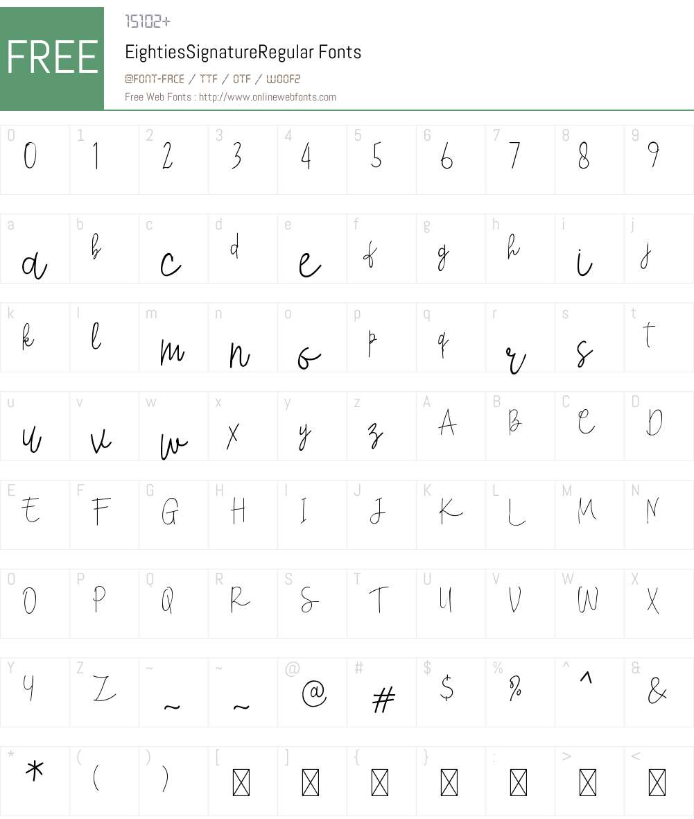 Eighties Signature Font Screenshots