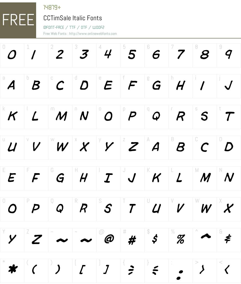 CCTimSale-Italic Font Screenshots