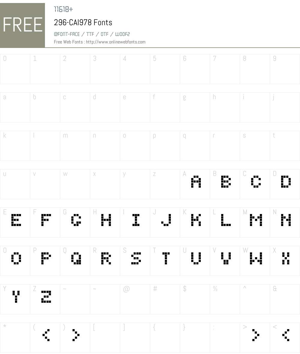 296-CAI978 Font Screenshots