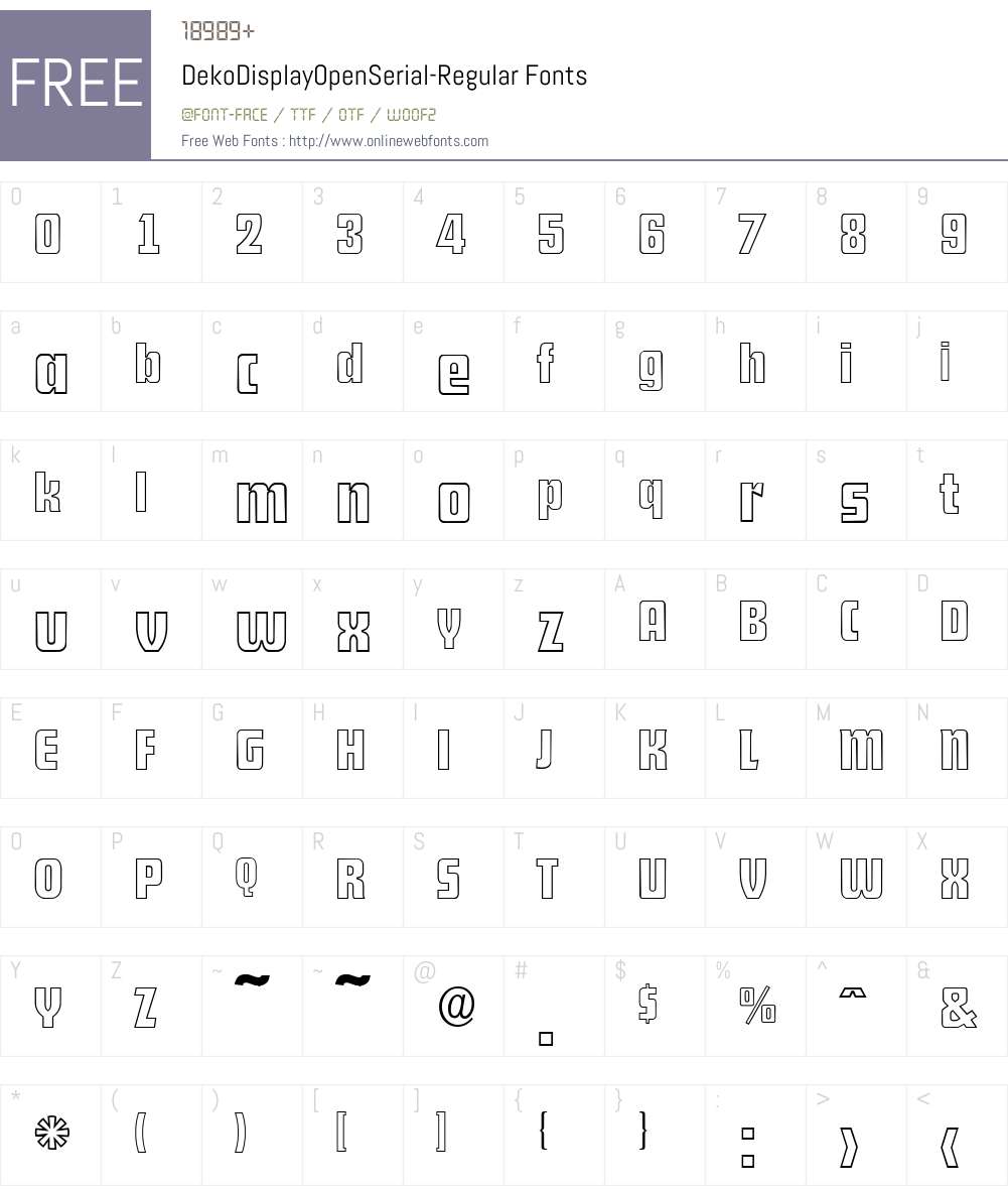 DekoDisplayOpenSerial Font Screenshots