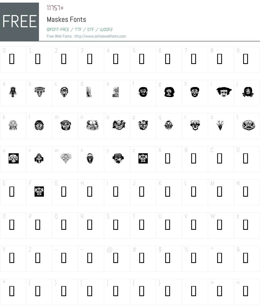 Maskes Font Screenshots
