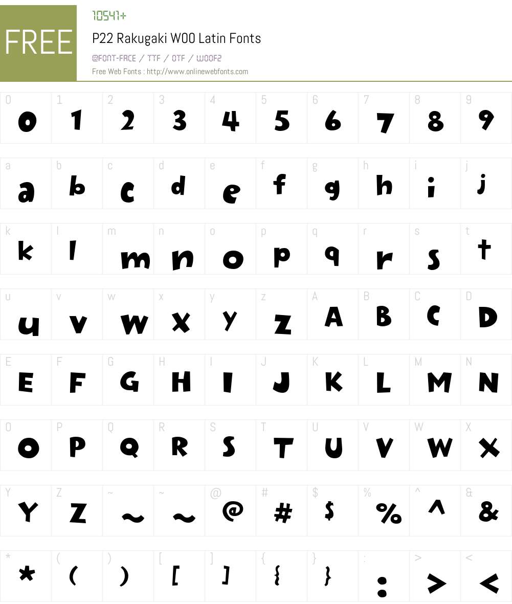 P22RakugakiW00-Latin Font Screenshots