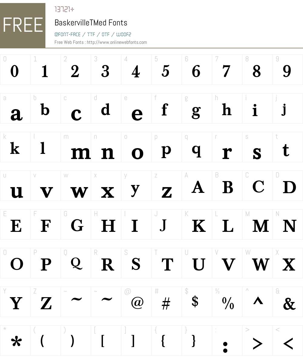 BaskervilleTMed Font Screenshots