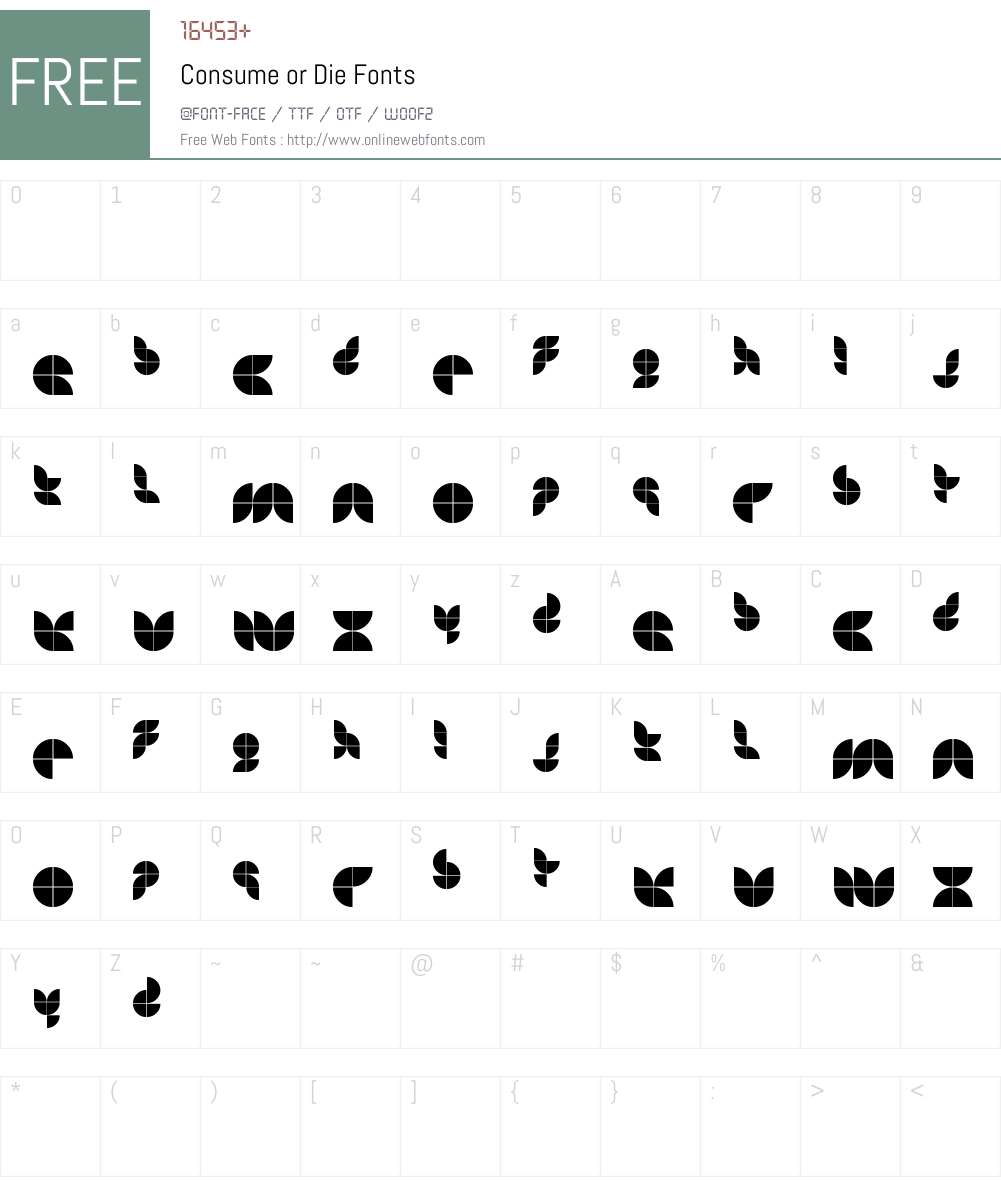 Consume or Die Font Screenshots