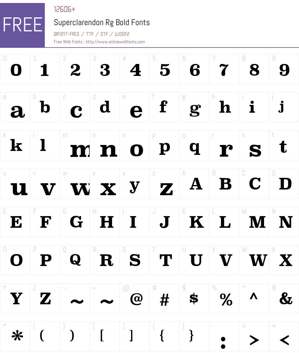 Superclarendon Font Screenshots