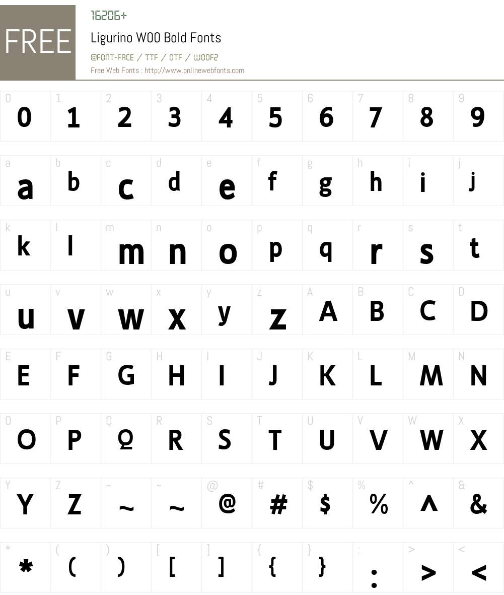 LigurinoW00-Bold Font Screenshots