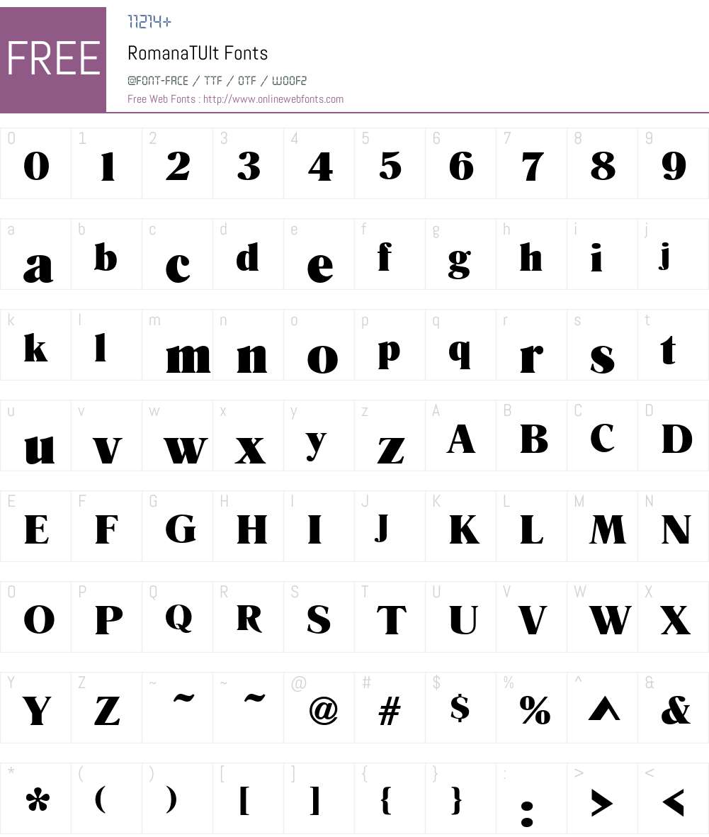 RomanaTUlt Font Screenshots