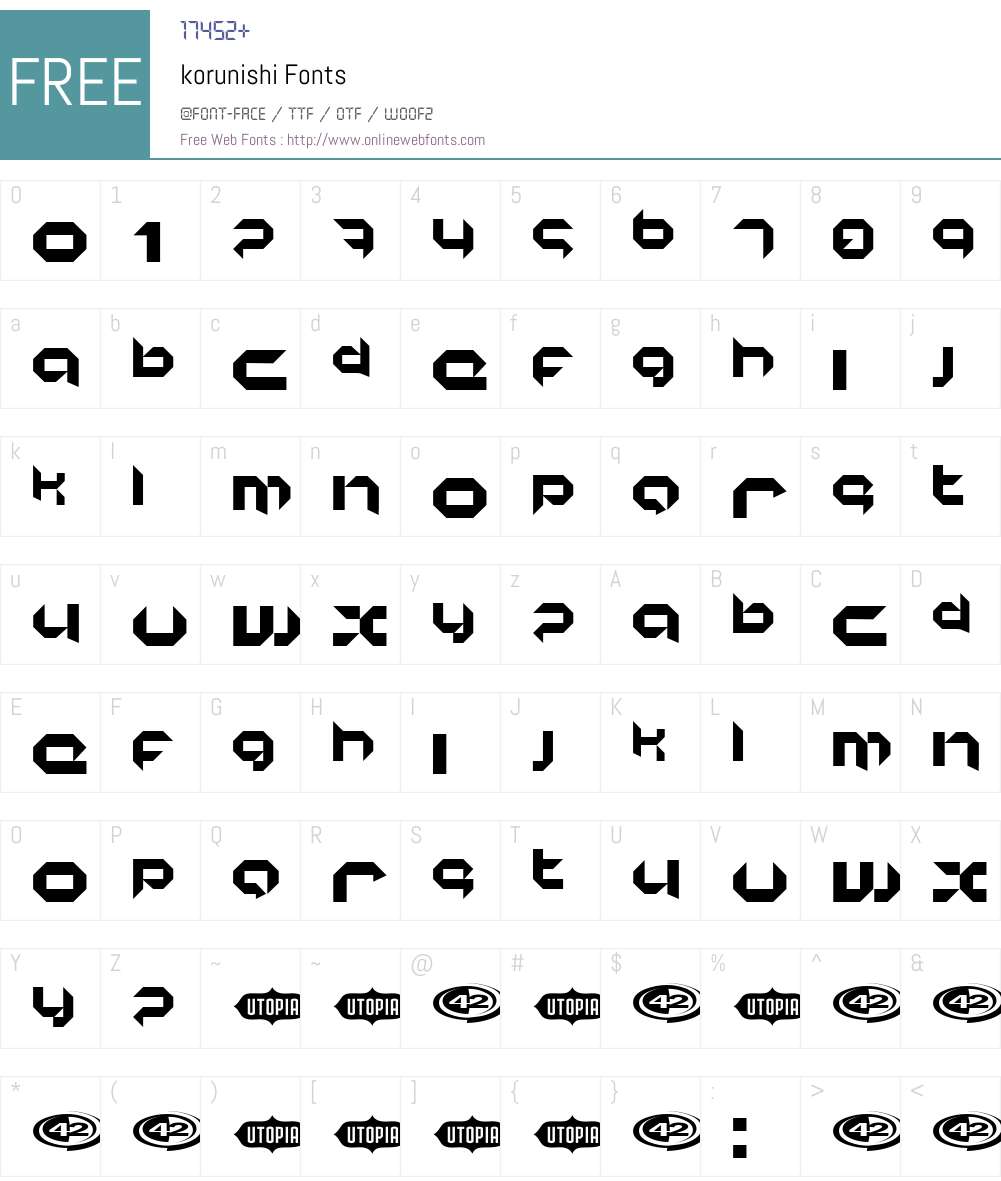 korunishi Font Screenshots