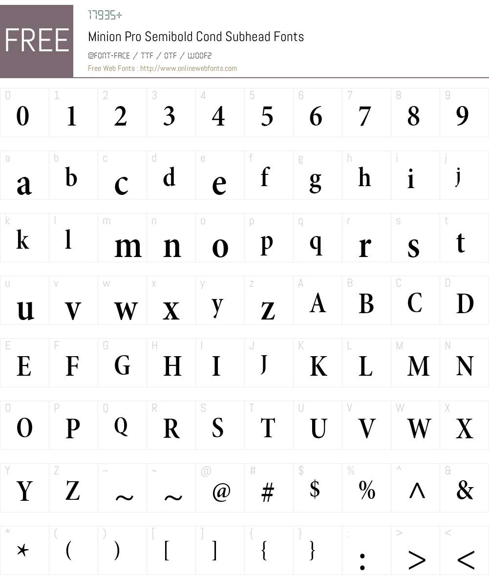 Minion Pro Font Screenshots