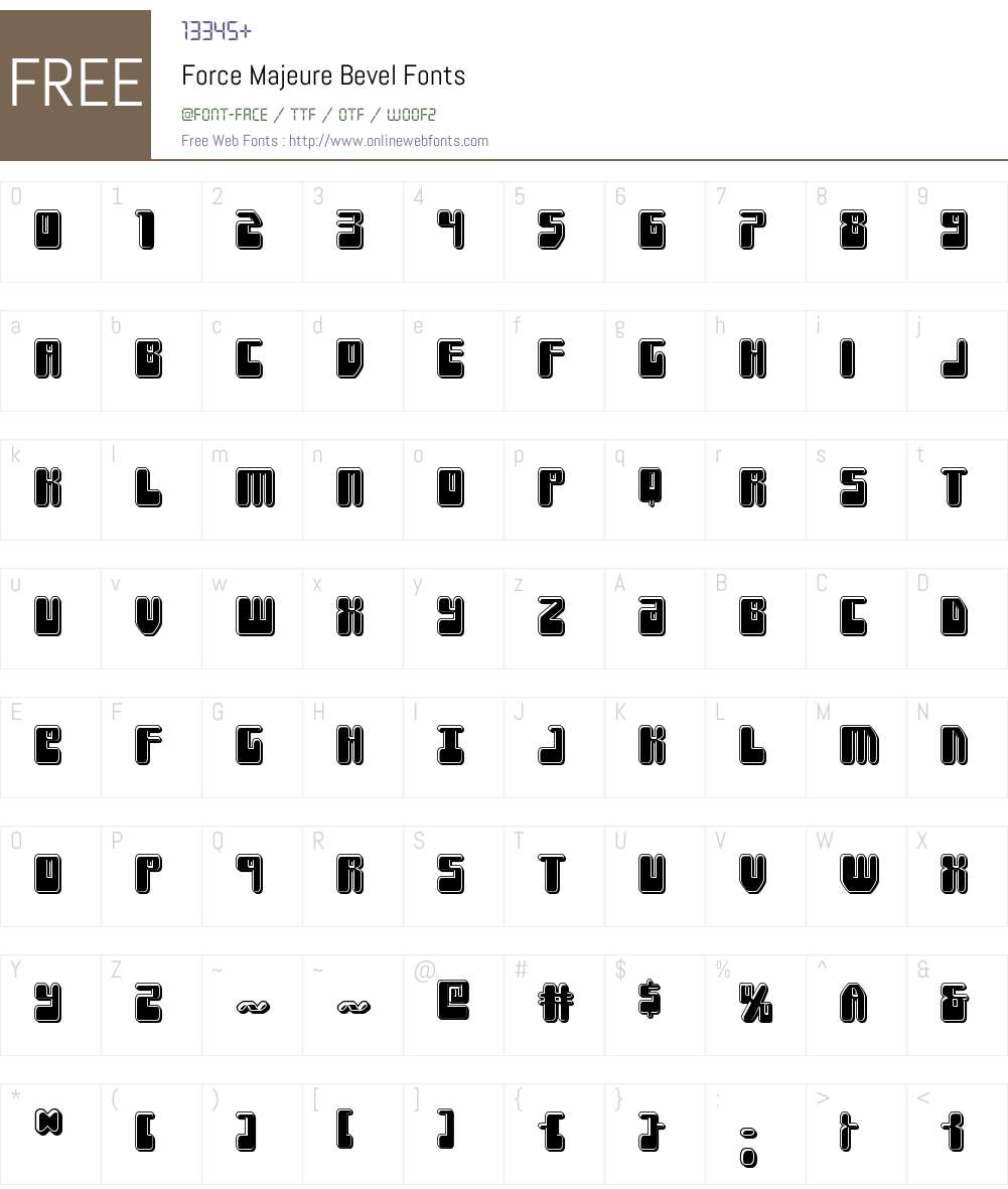 Force Majeure Bevel Font Screenshots