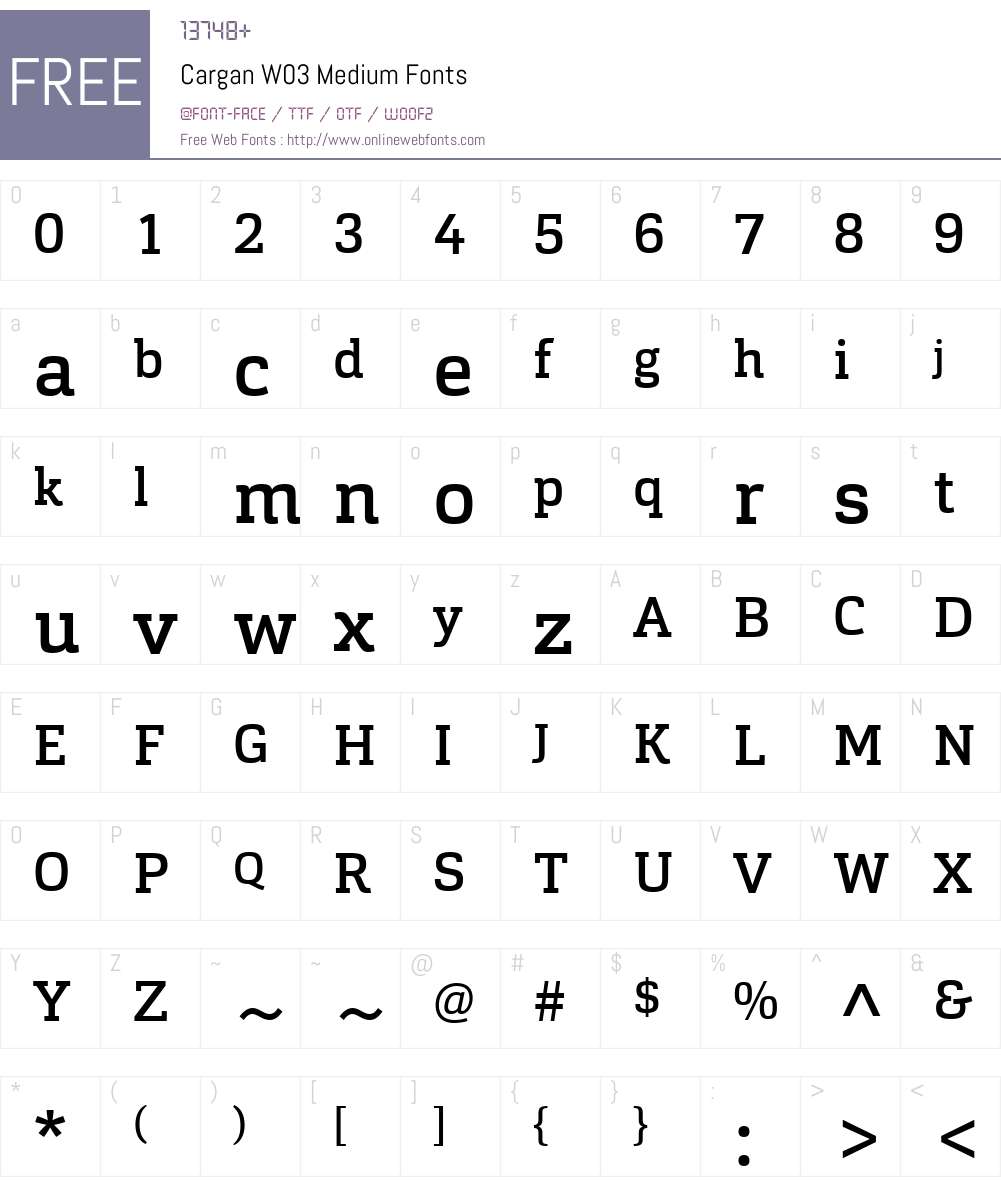 Cargan Font Screenshots