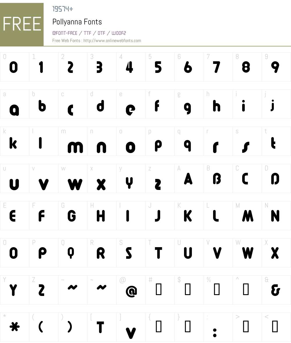 Pollyanna Font Screenshots