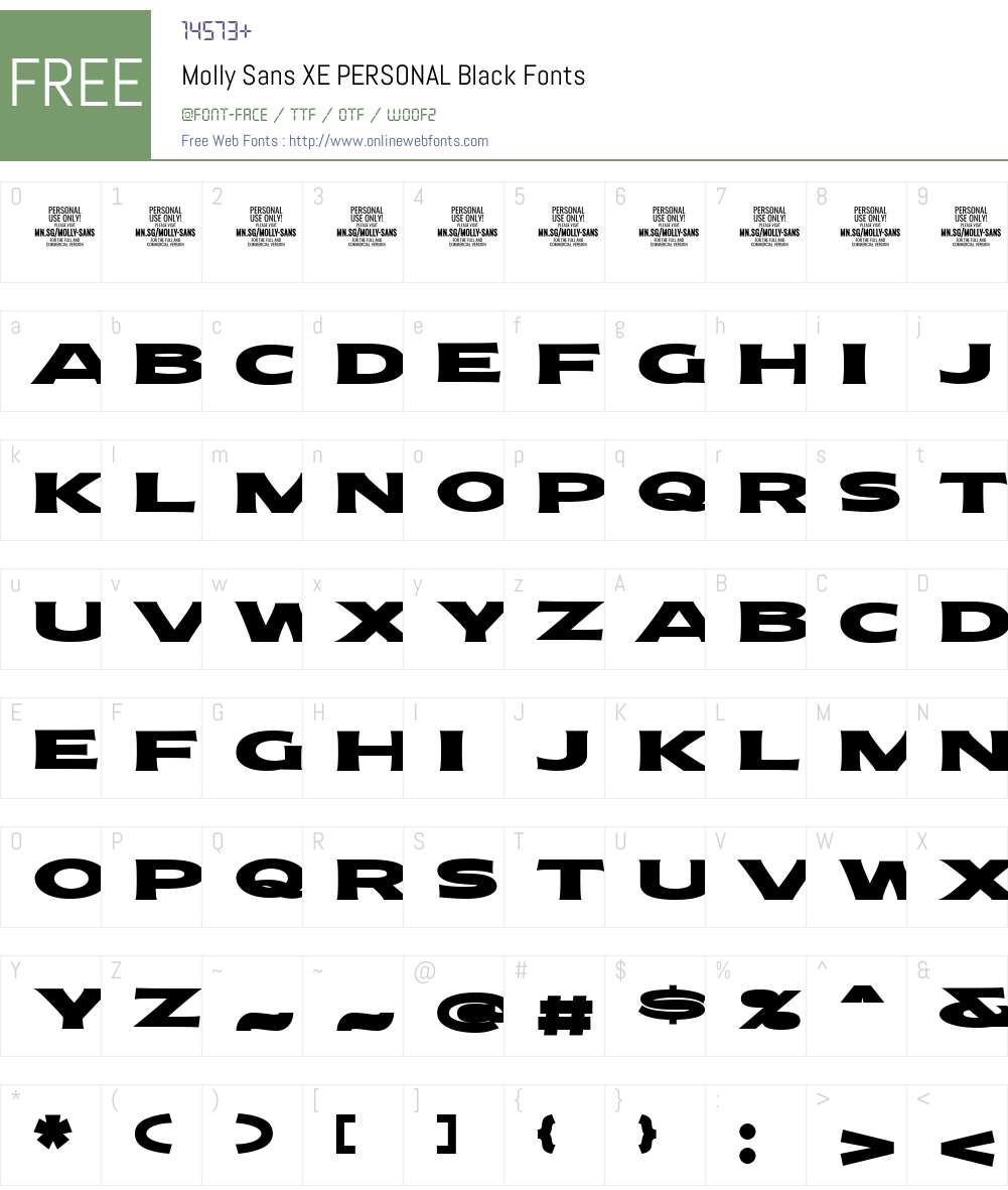 Molly Sans XE PERSONAL Font Screenshots