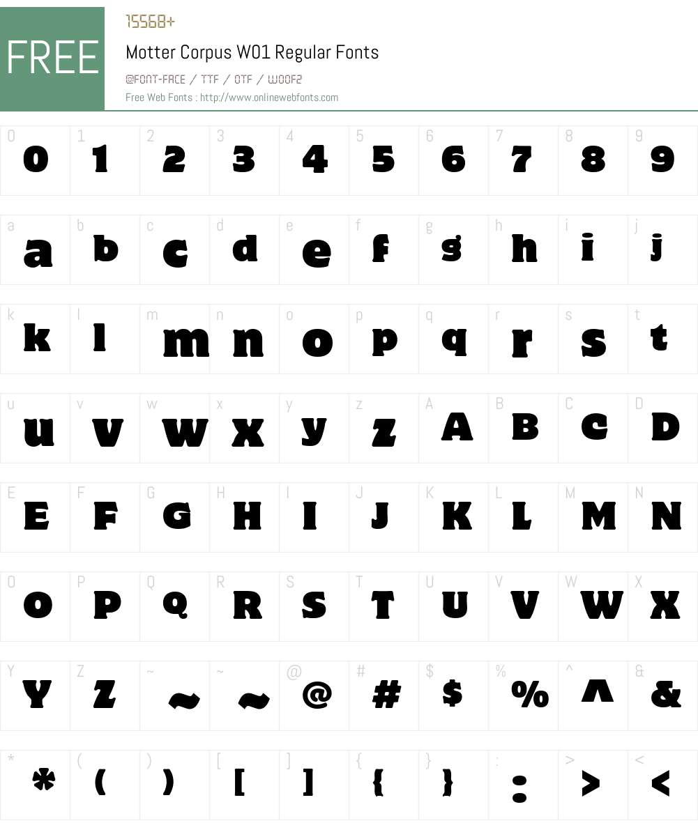 MotterCorpusW01Reg Font Screenshots
