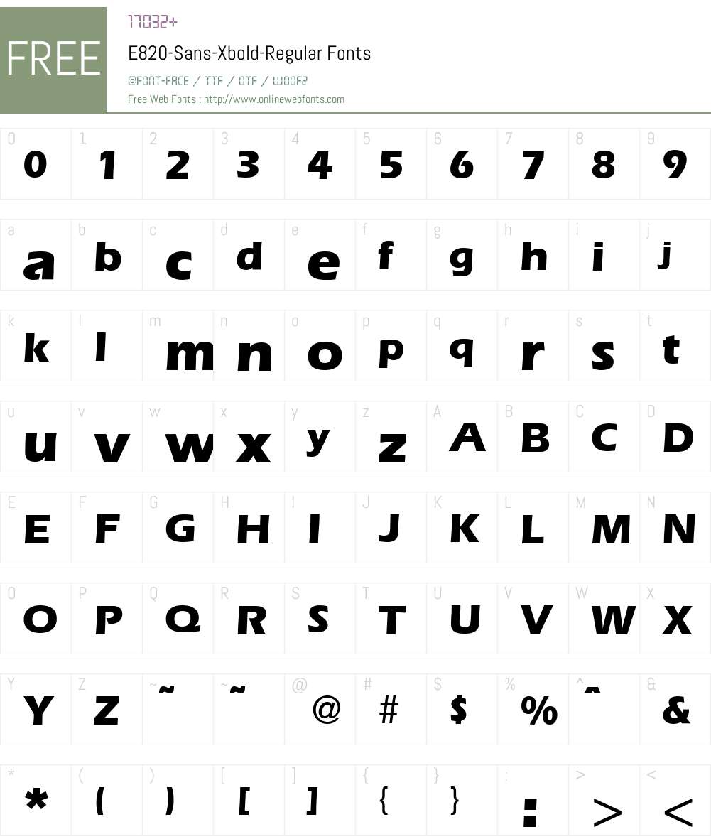 E820-Sans-Xbold Font Screenshots