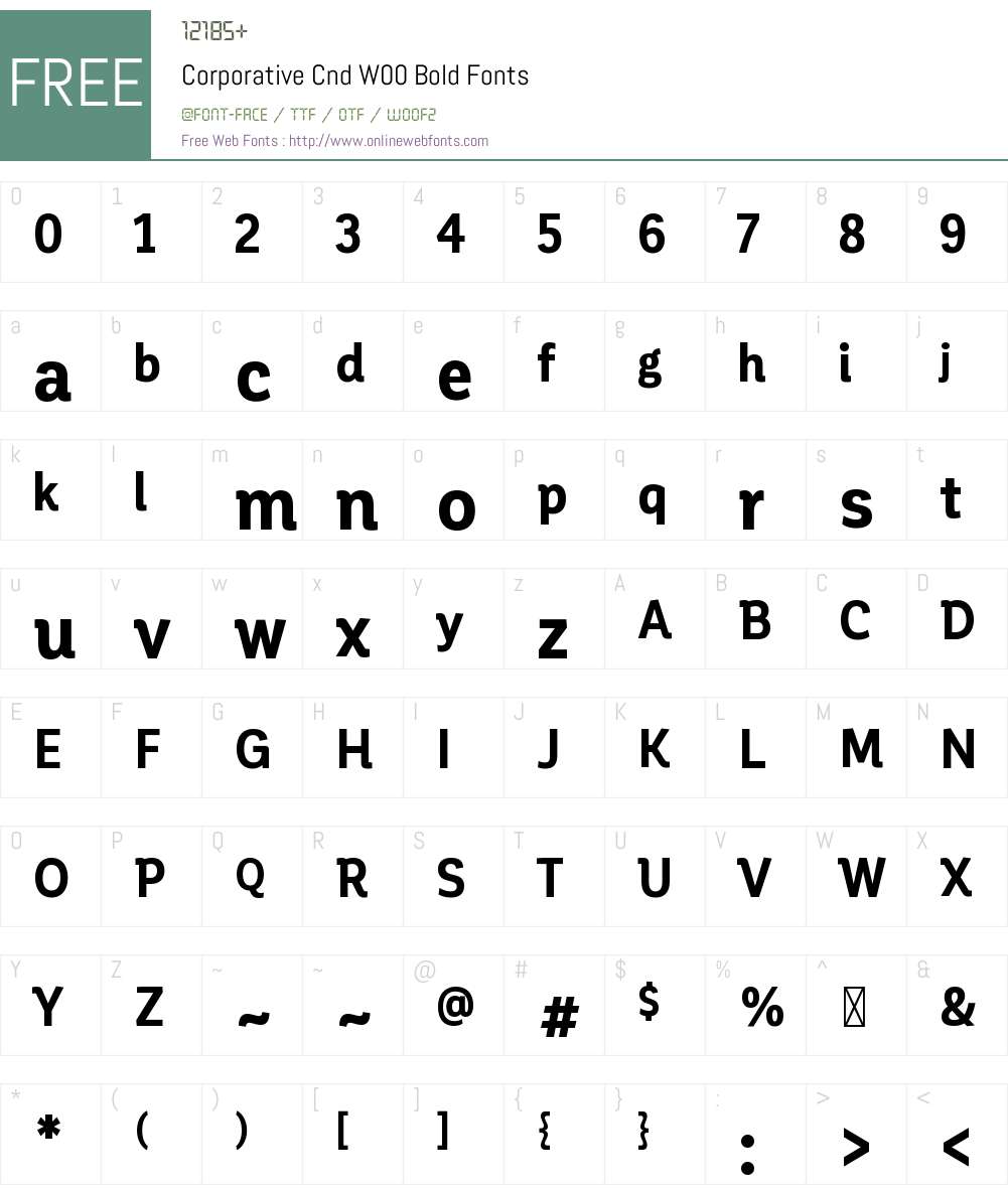 CorporativeCndW00-Bold Font Screenshots
