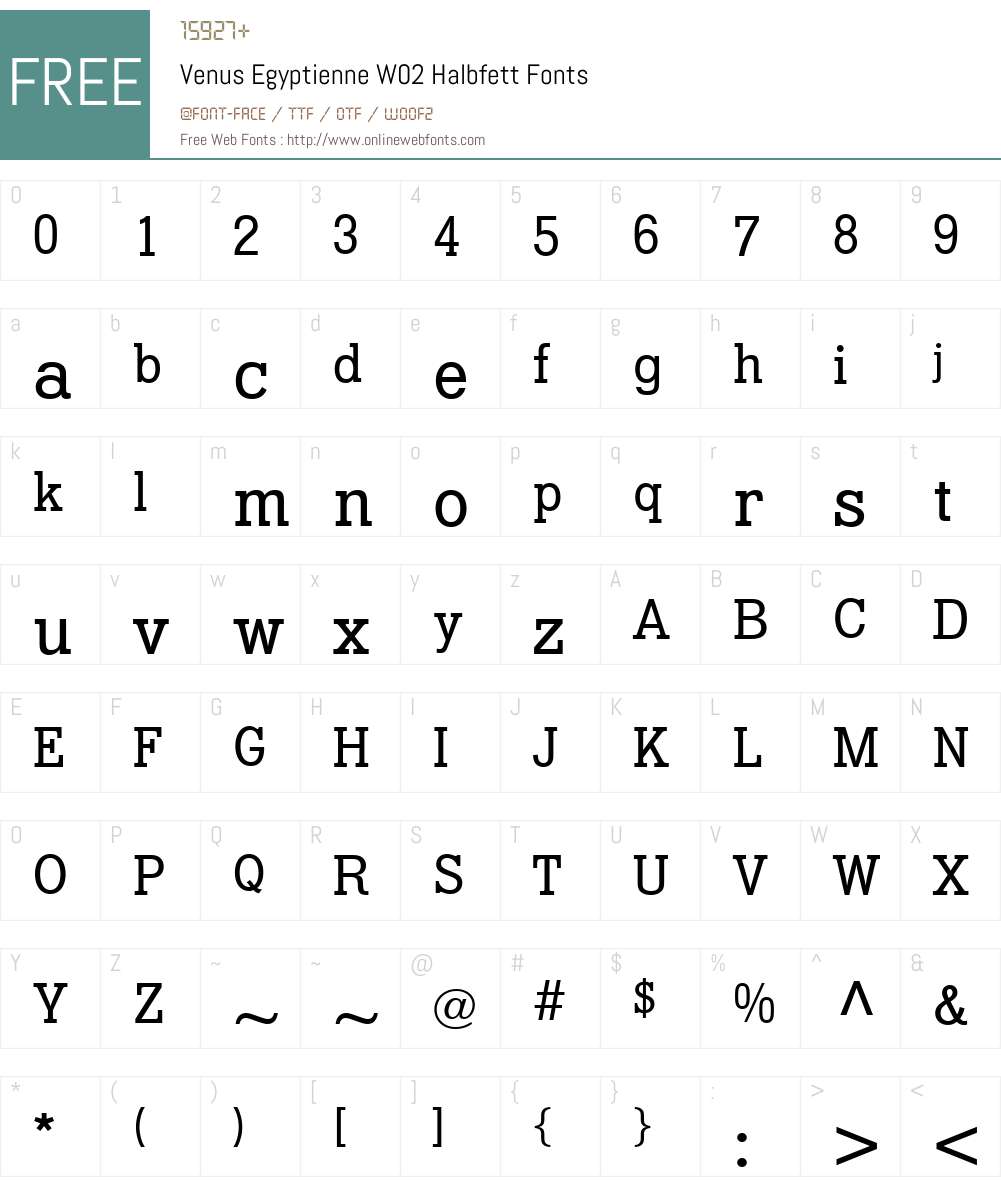 Venus Egyptienne Font Screenshots