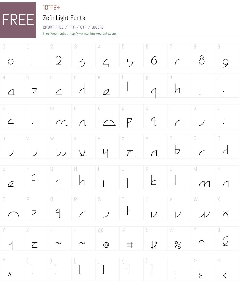 Zefir Font Screenshots