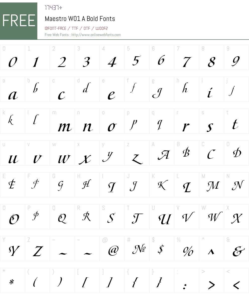 MaestroW01-ABold Font Screenshots