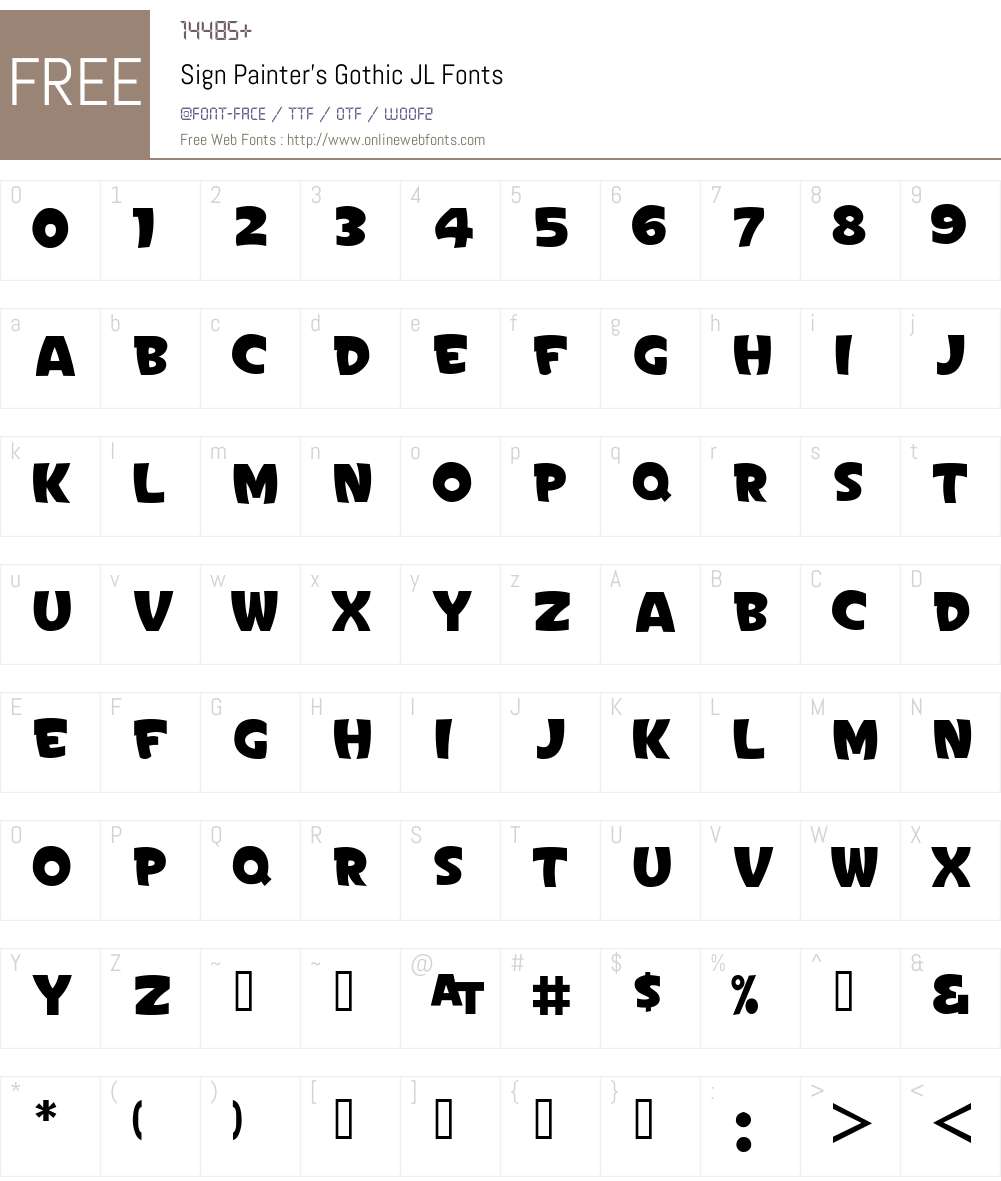 Sign Painter's Gothic JL Font Screenshots