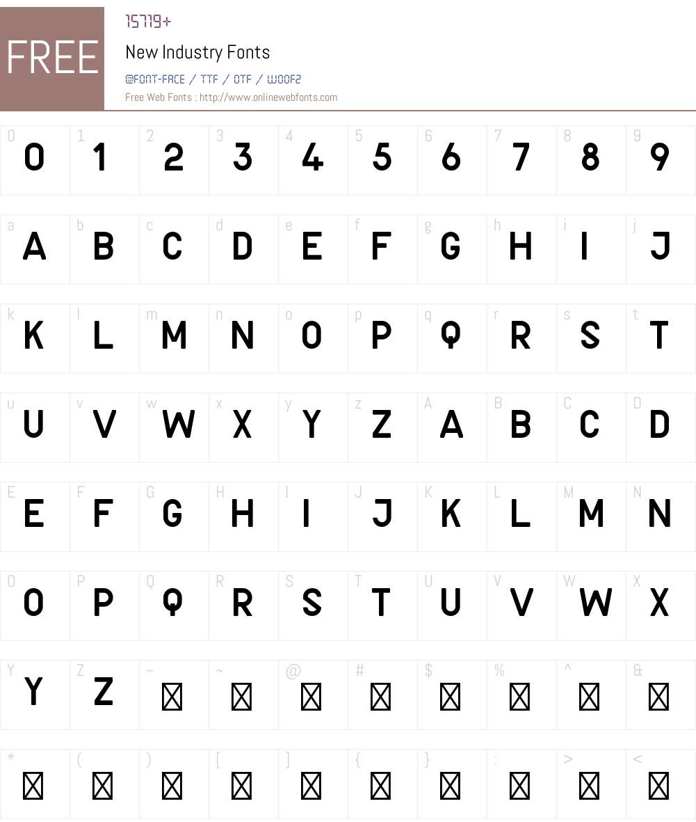 New Industry Font Screenshots