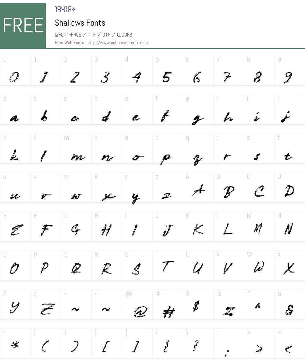 Shallows Font Screenshots