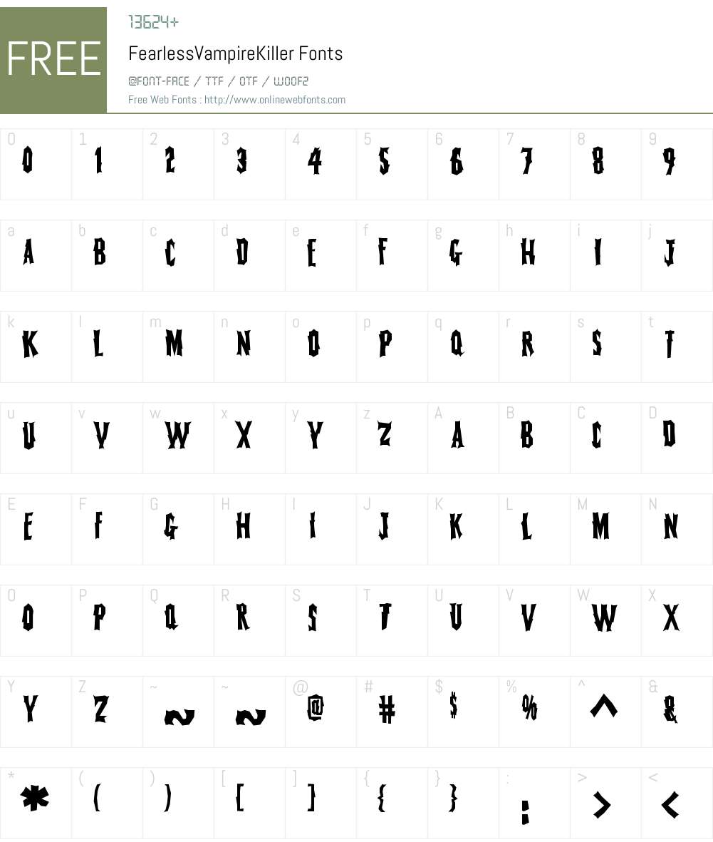 FearlessVampireKiller Font Screenshots