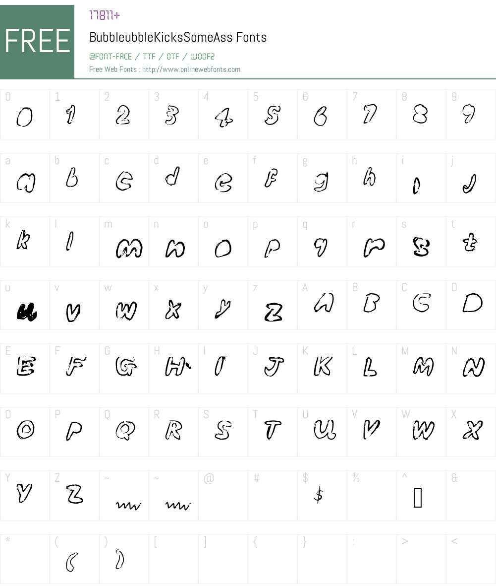 BubbleubbleKicksSomeAss Font Screenshots
