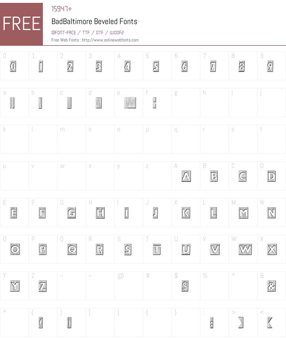 BadBaltimore Beveled Font Screenshots