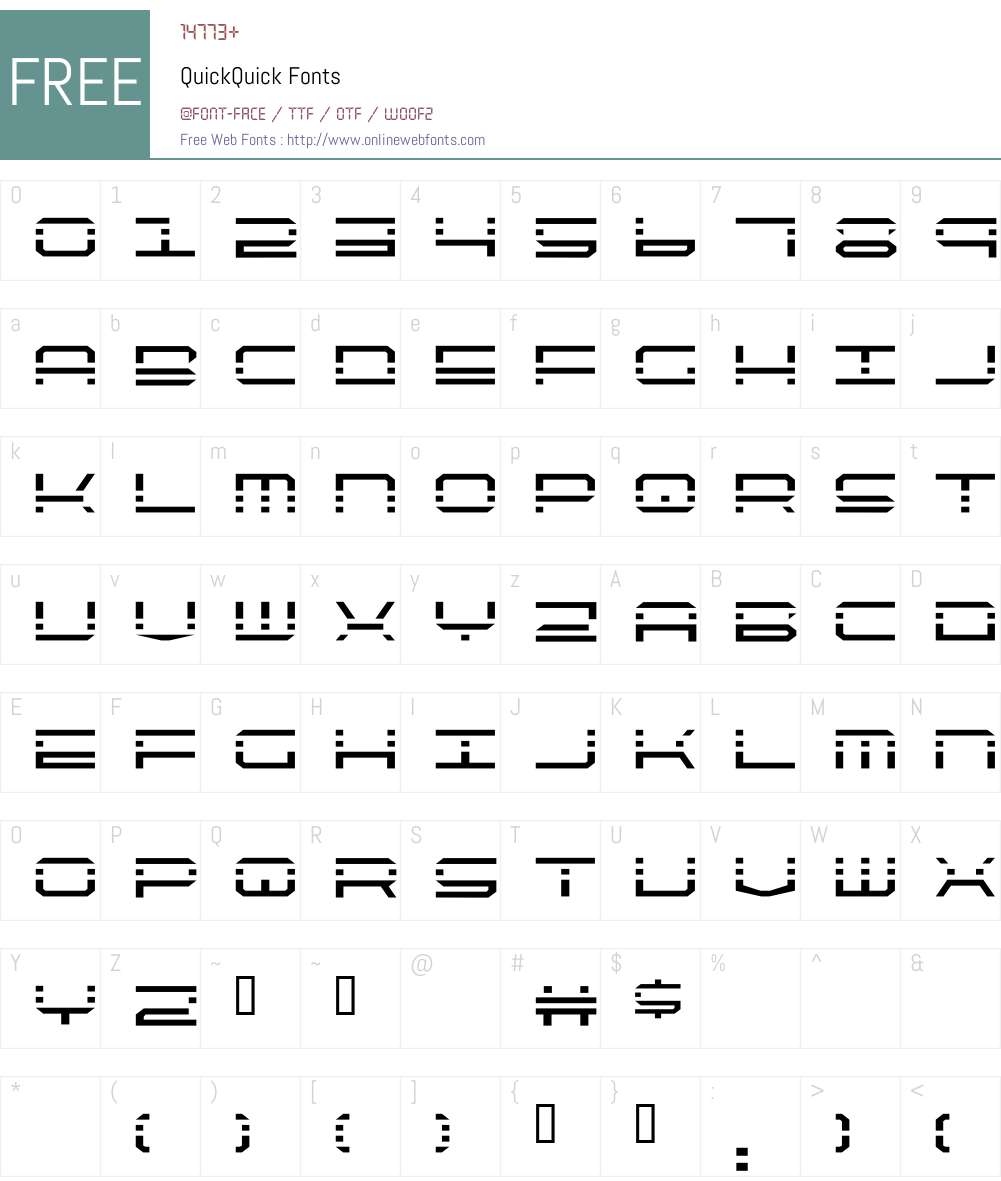 QuickQuick Font Screenshots