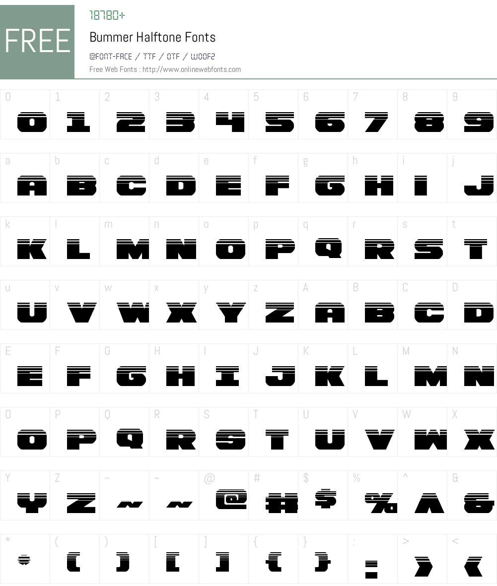 Bummer Halftone Font Screenshots